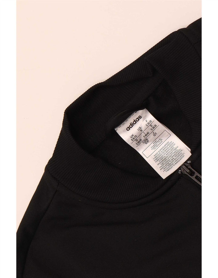 Adidas Womens Tracksuit Top Jacket UK 8/10 Small Black Polyester