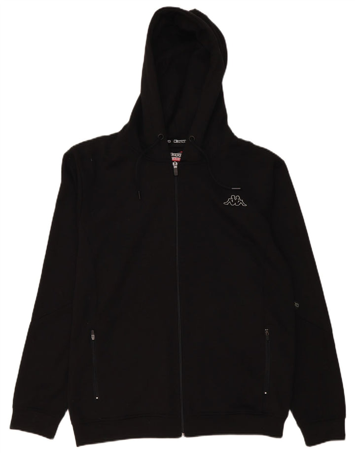 Kappa Mens Graphic Zip Sudadera con capucha suéter grande negro poliéster