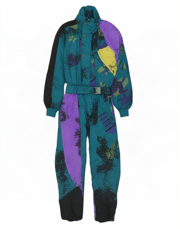 Vintage Mens Ski Jumpsuit IT 50 Medium Blue Tie Dye Polyamide