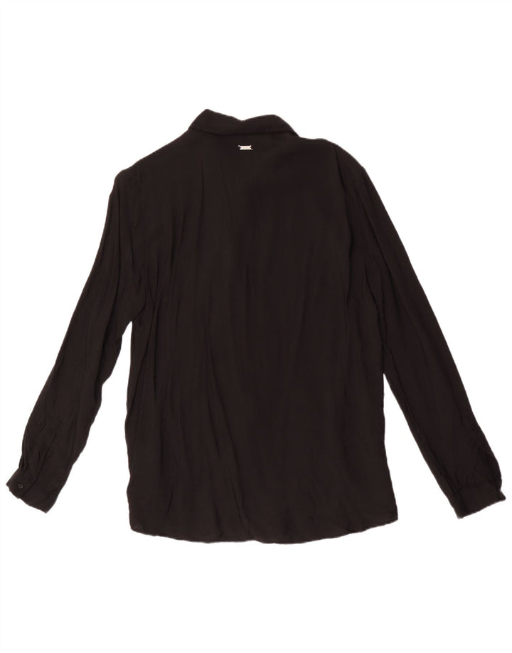 Armani Exchange Damen Hemdbluse UK 14 Große schwarze Viskose