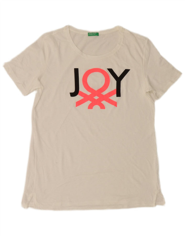 T-shirt grafica da donna Benetton Top UK 12 Medium White