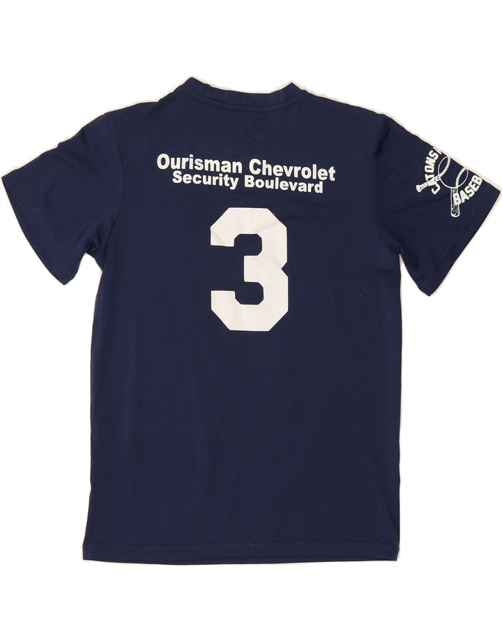 MAJESTIC Boys Graphic T-Shirt Top 11-12 Years Medium  Navy Blue Polyester Vintage Majestic and Second-Hand Majestic from Messina Hembry 
