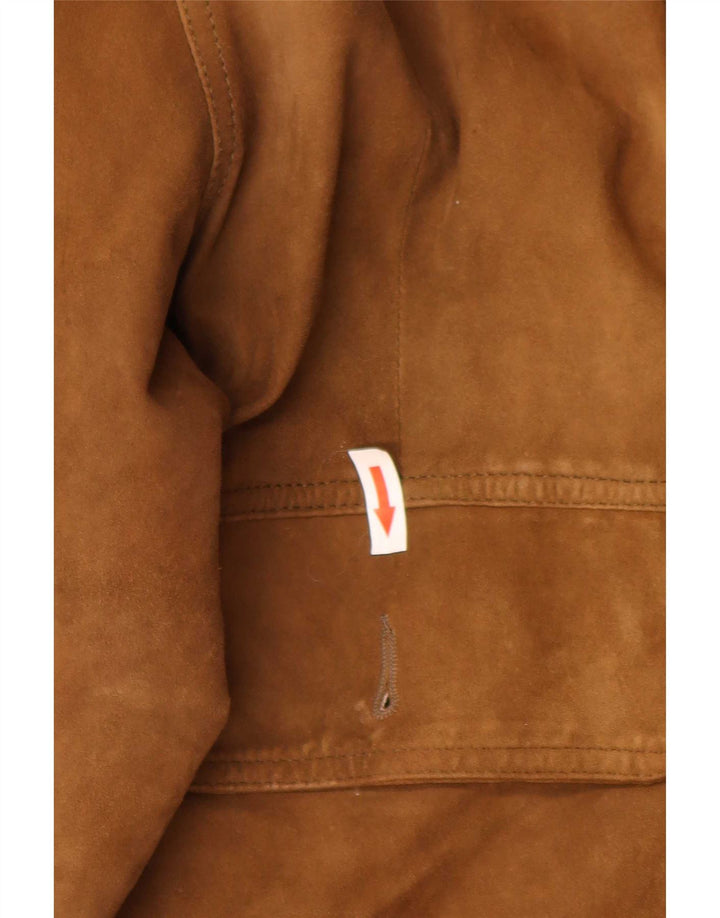 Vintage hombres ante bomber chaqueta IT 52 XL cuero marrón