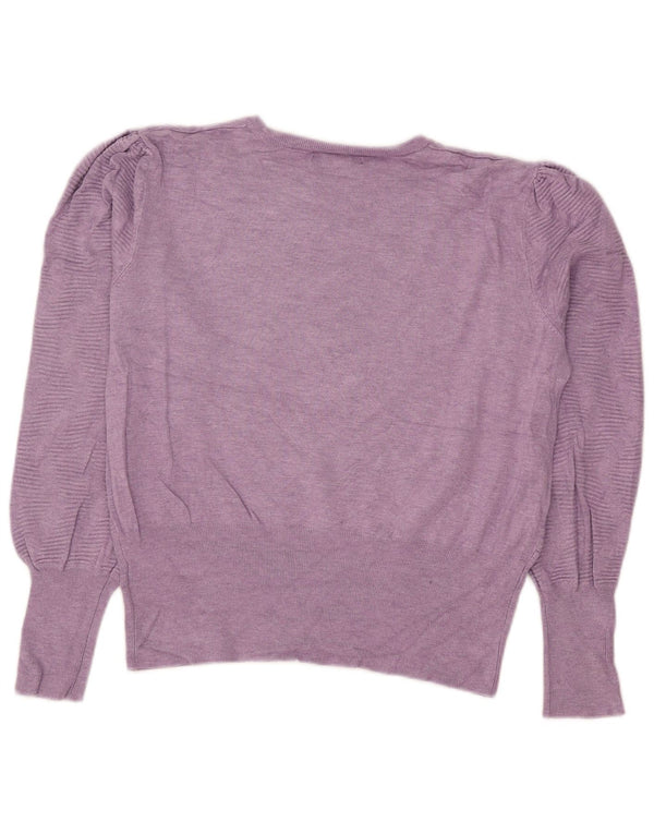 Marks & Spencer Damen Crop Crew Neck Pullover Pullover UK 16 Large Lila