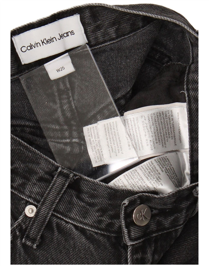 CALVIN KLEIN Womens Slim Jeans W25 L27 Black Cotton