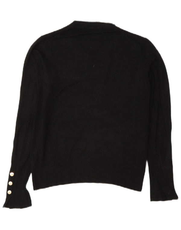 Pulover supradimensionat pentru femei Zara, cu gât de barcă, UK 10, mic, negru, viscoză