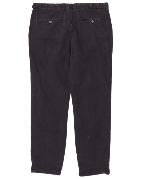 Marks & Spencer Mens Regular Fit Chino Trousers W36 L31 Navy Blue Cotton