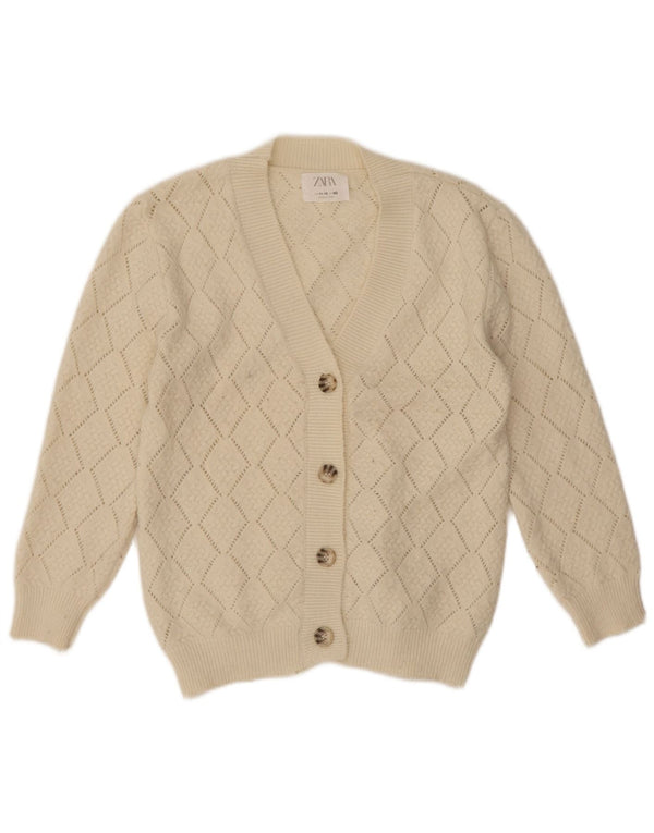 Zara Cardigan Fille 11-12 ans Acrylique Blanc Cassé
