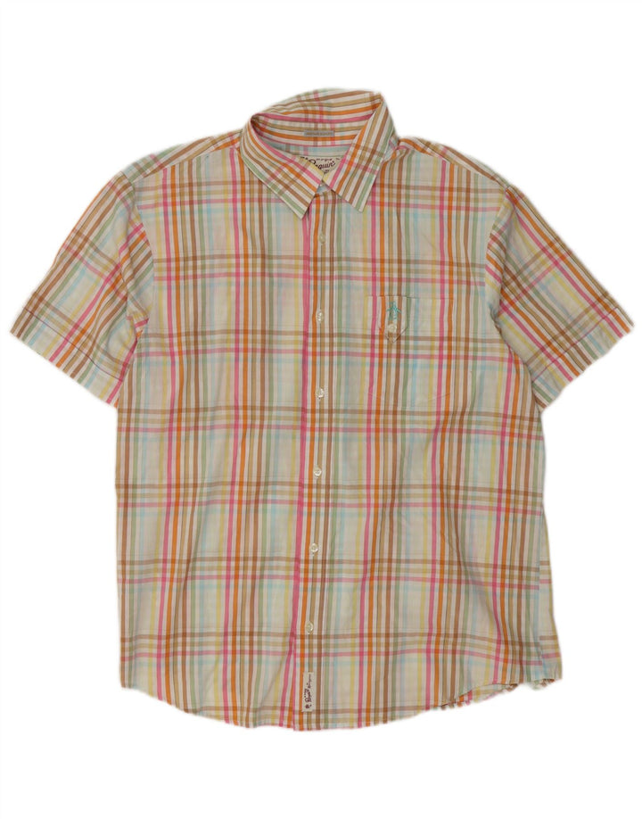 Penguin Mens Heritage Short Sleeve Slim Fit Shirt XL Multicoloured Check