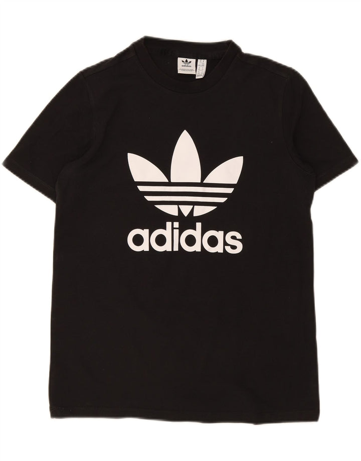 ADIDAS Womens Graphic T-Shirt Top UK 14 Medium Black Vintage Adidas and Second-Hand Adidas from Messina Hembry 