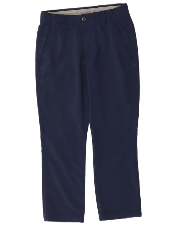 Under Armour Mens Straight Chino Trousers W30 L27 Navy Blue Nylon