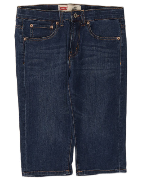 Levi's Girls 510 Skinny Denim Bermuda Shorts 15-16 år W30 Blue Cotton