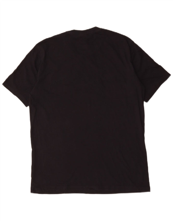 Champion Mens Graphic T-Shirt Top Medium Black Cotton