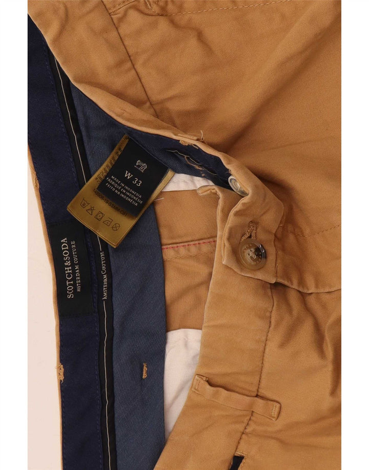 Scotch & Soda Mens Chino Shorts W33 Medium Beige Cotton