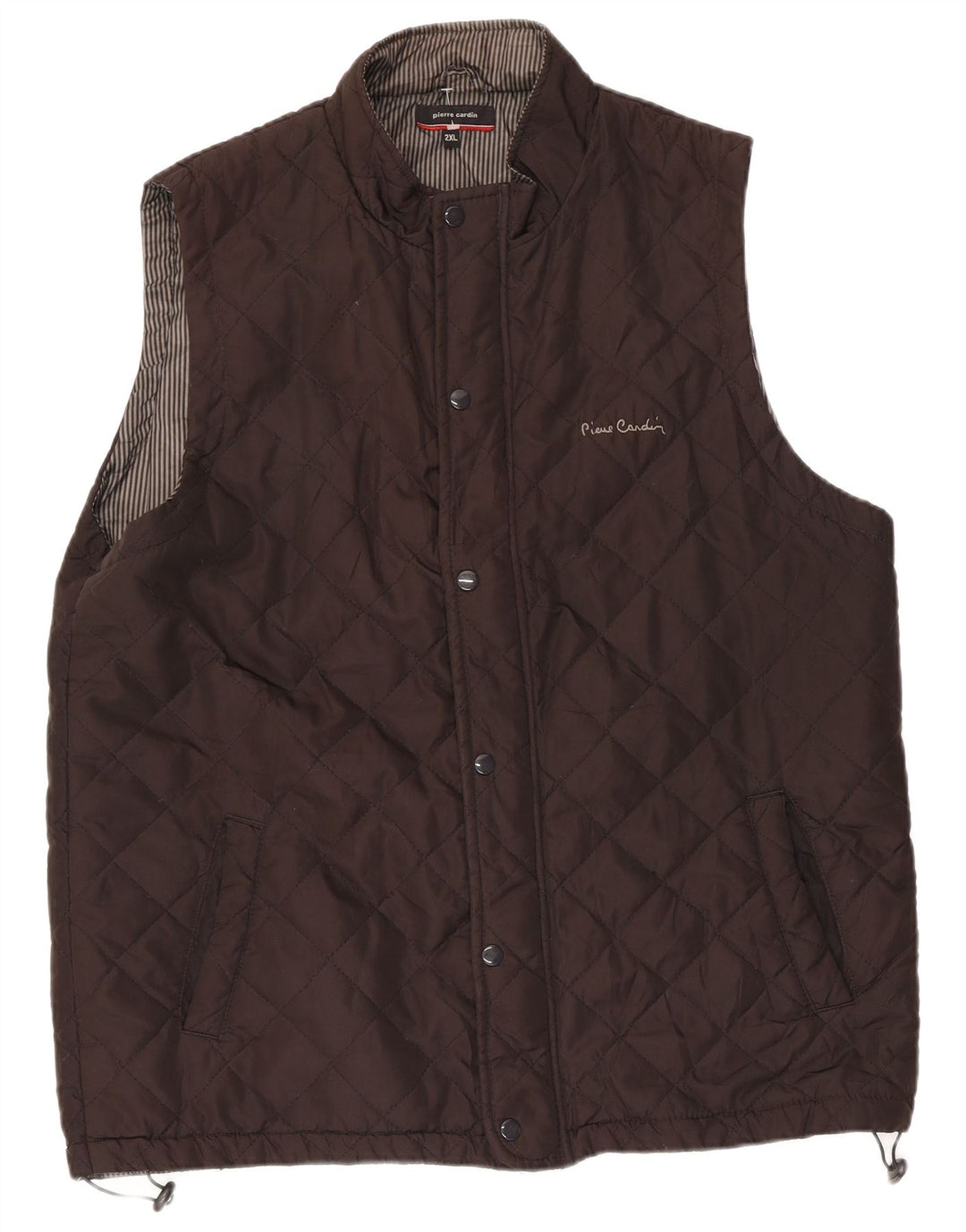 Pierre Cardin Mens Quilted Gilet UK 44 2XL Brown Polyester