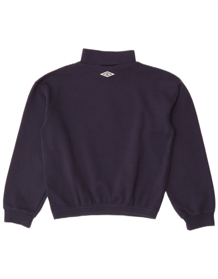 Umbro Herren Crop Zip Neck Sweatshirt Pullover Small Marineblau