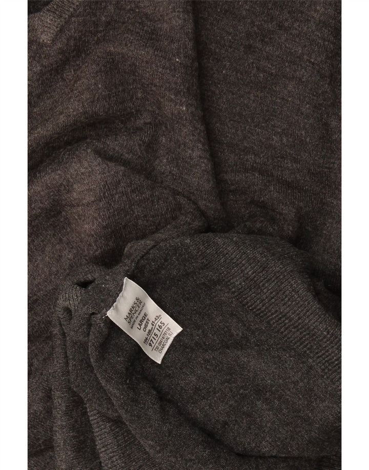 Marks & Spencer Herren-Pullover mit V-Ausschnitt, groß, Acryl, Grau
