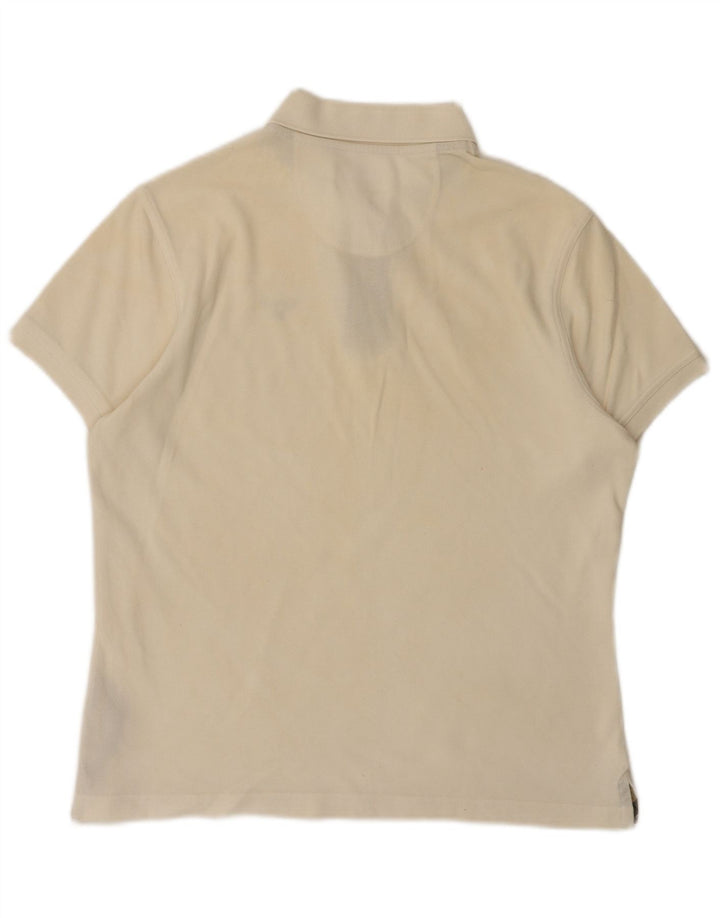 BARBOUR Mens Polo Shirt Medium Beige Cotton