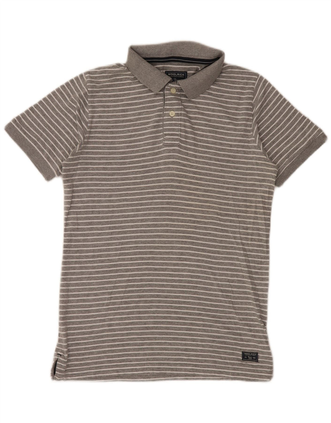 Woolrich Polo Homme Petit Gris Rayé Coton