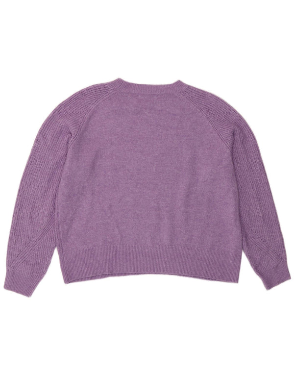 Marks & Spencer Womens Crew Neck Jumper Sweater UK 16 Large Purple