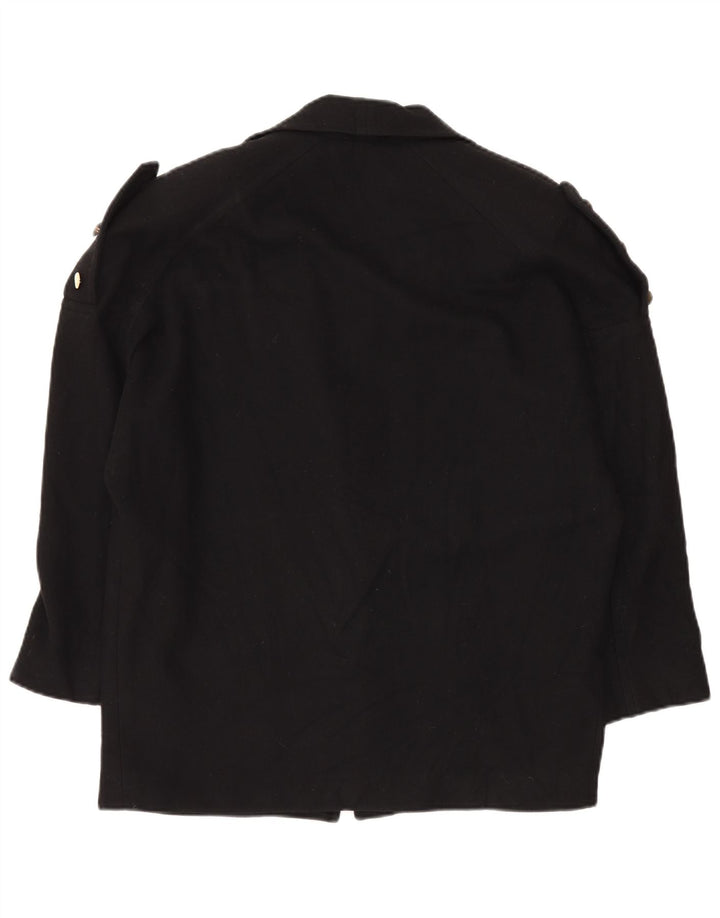 Luisa Spagnoli Womens Oversized Military Blazer Jacket UK 10 Small Black