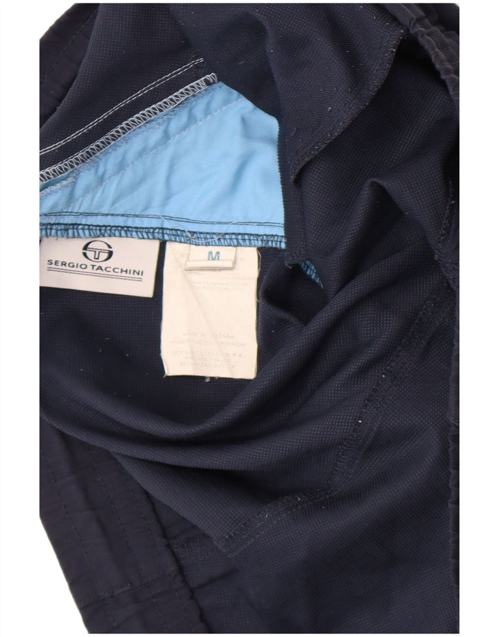 Sergio Tacchini Mens Graphic Sport Shorts Medium Navy Blue Colourblock