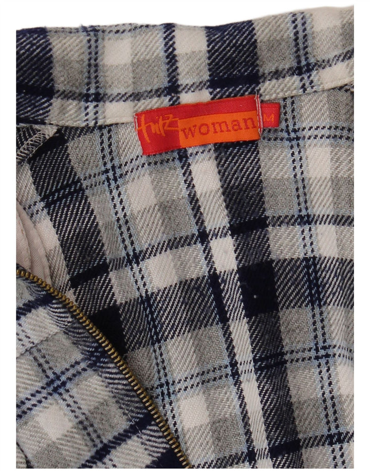 Fritzi Womens Relaxed Fit Flannel Shirt UK 14 Medium Navy Blue Check