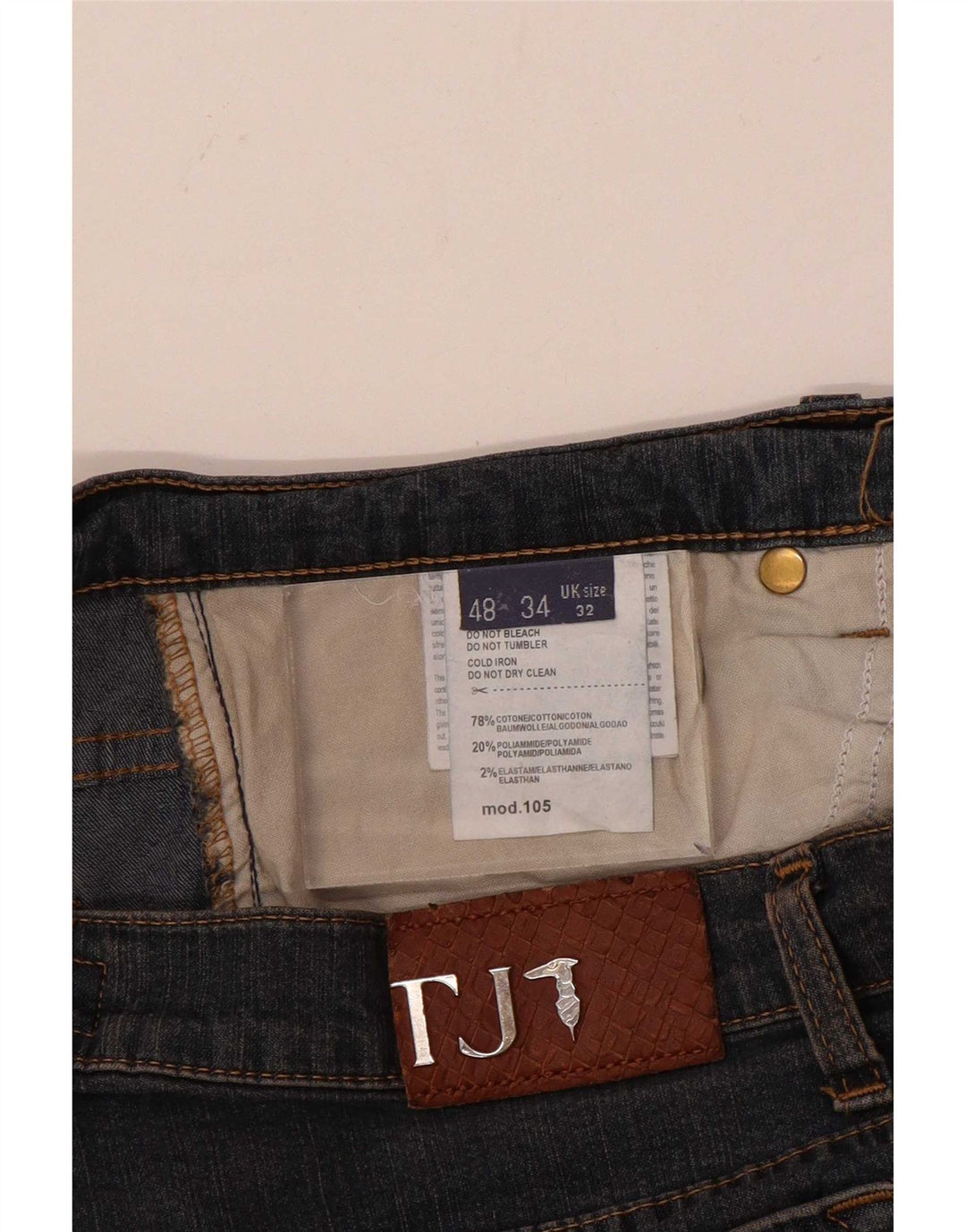 Trussardi Womens Straight Jeans W32 L31 Blue Cotton