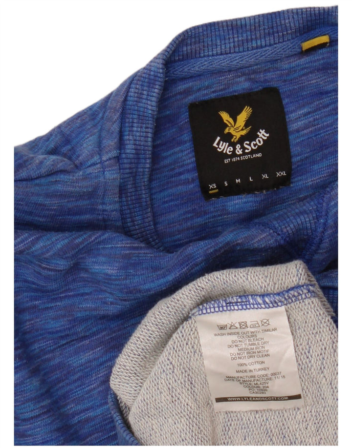 LYLE & SCOTT Dame oversize sweatshirt trøje UK 6 XS Blå Flecked