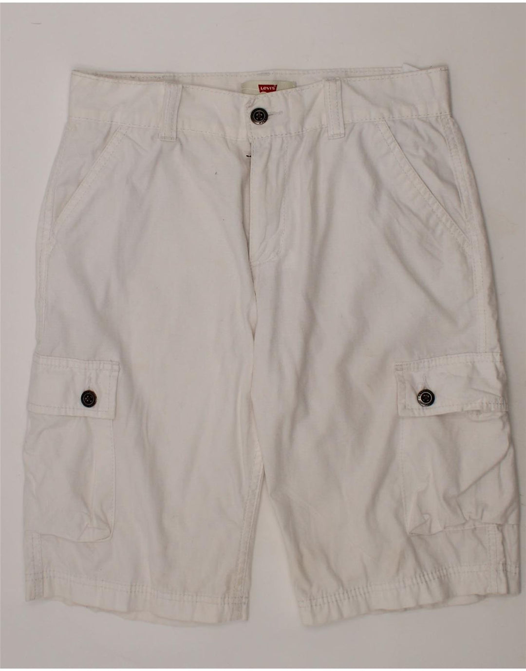 LEVI'S Boys Cargo Shorts 13-14 Years W27 White Cotton Vintage Levi's and Second-Hand Levi's from Messina Hembry 