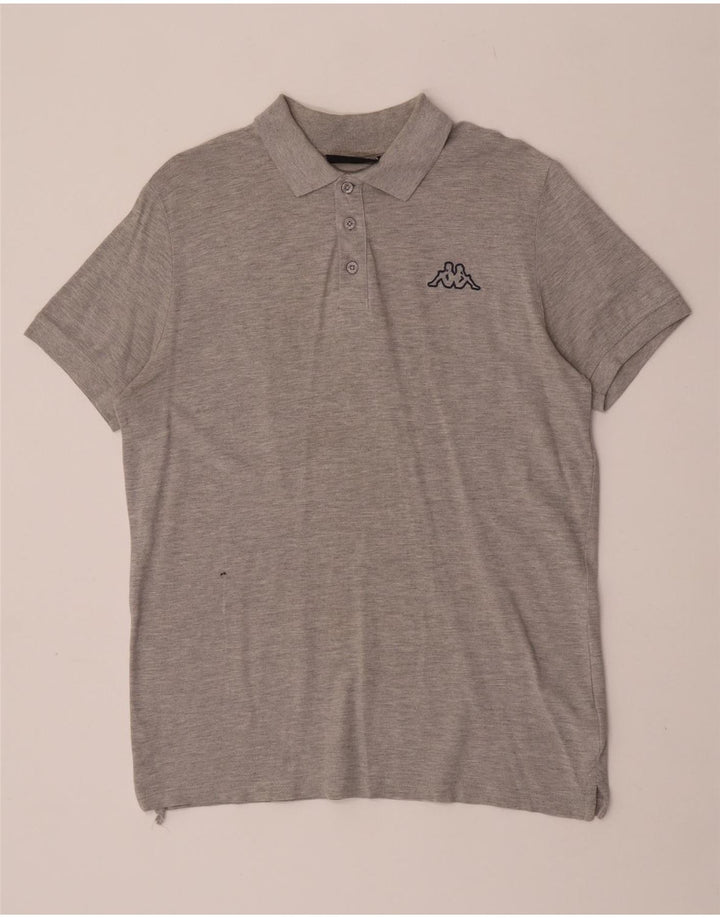 Kappa Mens Polo Shirt Medium Grey Flecked Cotton