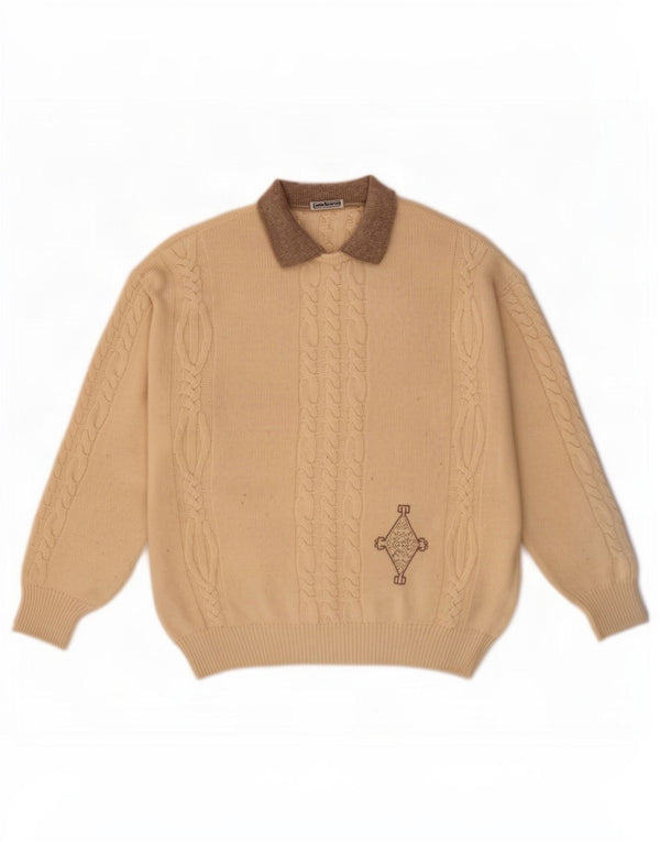 Maglione da uomo a collo alto Cacharel IT 52 Large Beige Lana