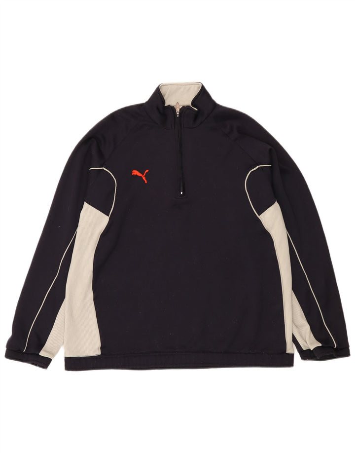 Puma Sweatshirt med lynlås til mænd Medium Marineblå Colourblock Polyester