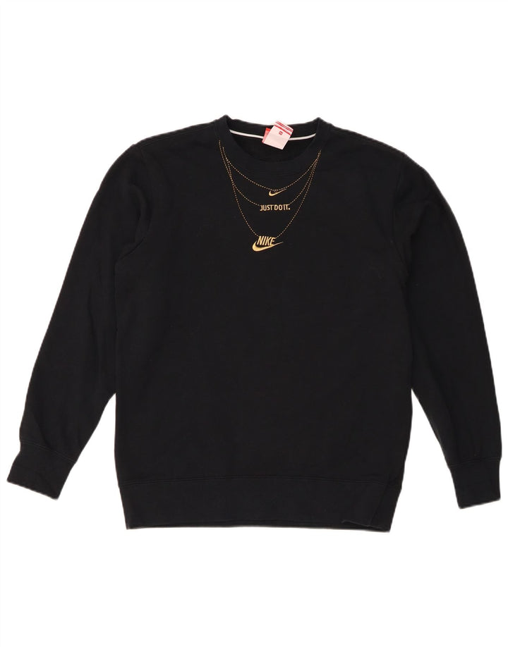 Nike Mens Graphic Sweatshirt Jumper XS Black Cotton