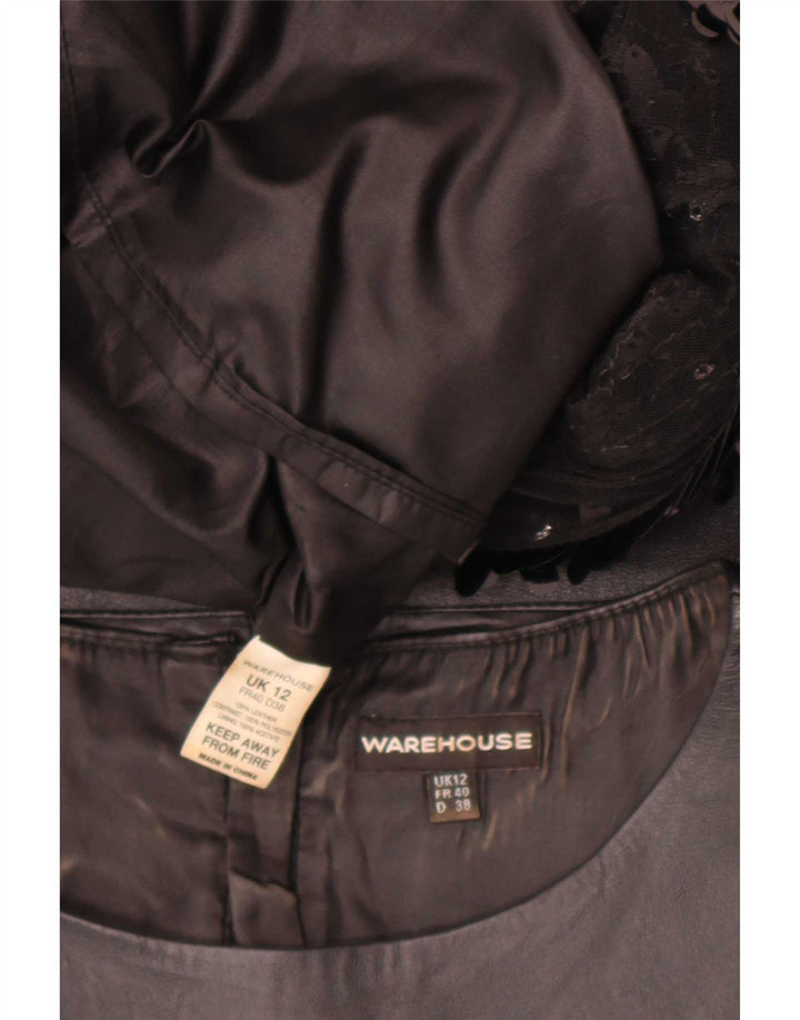 Vestido feminino sem mangas Warehouse UK 12 poliéster preto médio