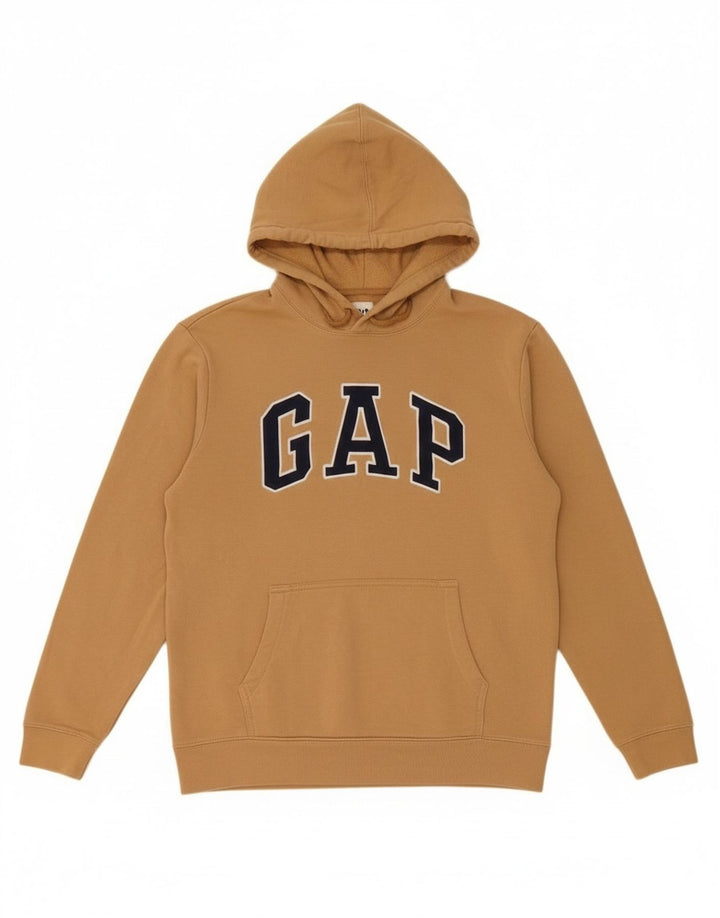 Gap Mens Graphic Hoodie Jumper Small Beige Cotton