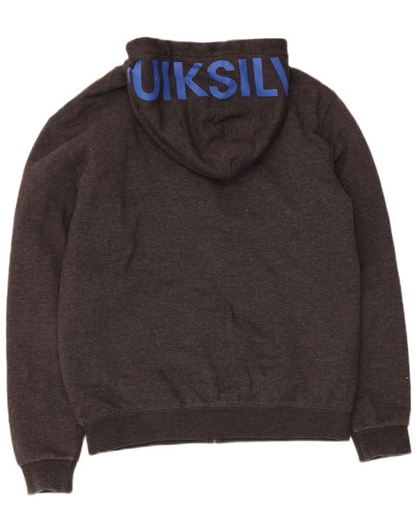 Quiksilver Felpa con cappuccio con zip grafica da donna UK 18 XL Cotone grigio