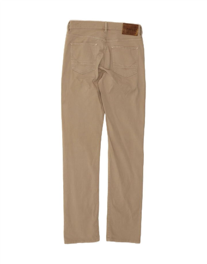 RIFLE Womens Straight Casual Trousers W30 L34 Beige Cotton Vintage Rifle and Second-Hand Rifle from Messina Hembry 