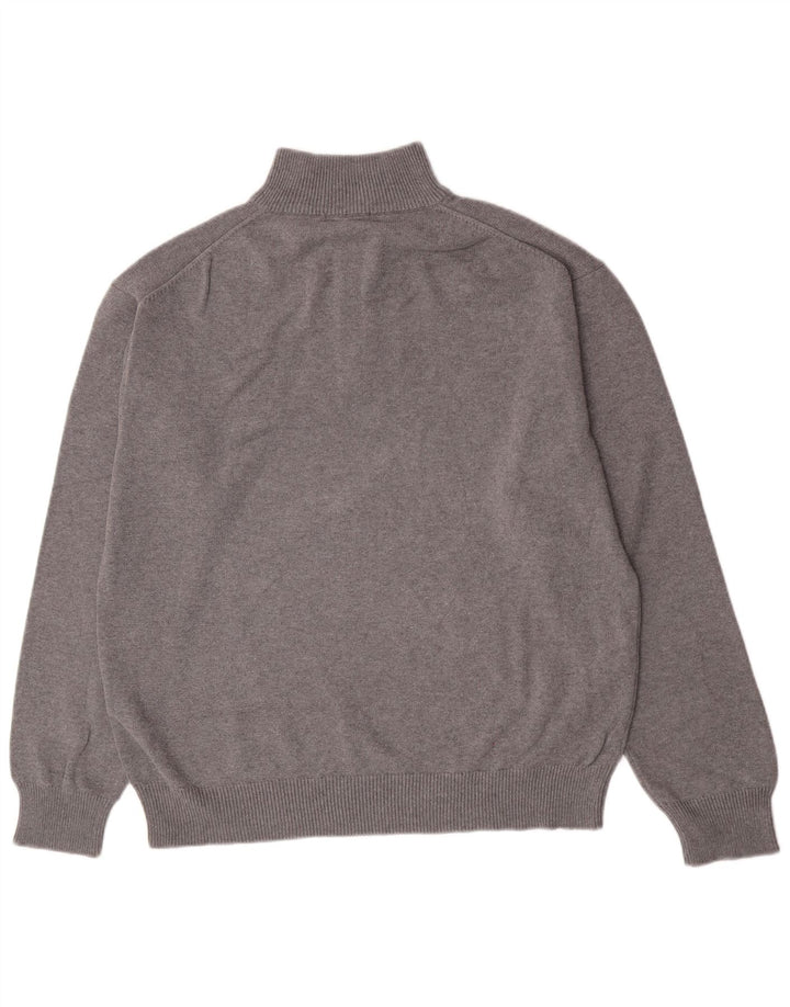 Gant Herre Zip Neck Jumper Sweater 2XL Grå Bomuld