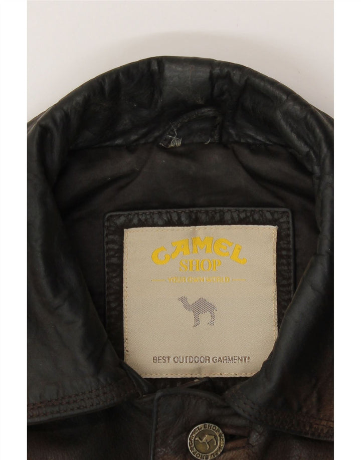 Camel Active Herre Læderjakke UK 38 Medium Brun Læder