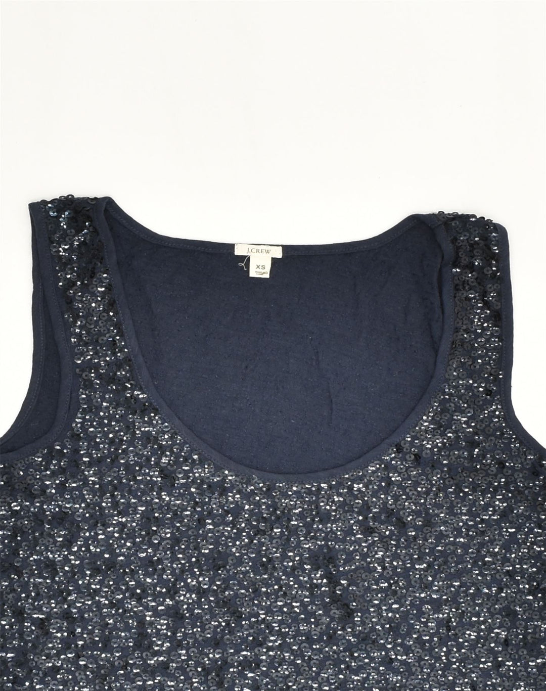 J. CREW Womens Vest Top UK 4 XS Navy Blue Cotton | Vintage J. Crew | Thrift | Second-Hand J. Crew | Used Clothing | Messina Hembry 
