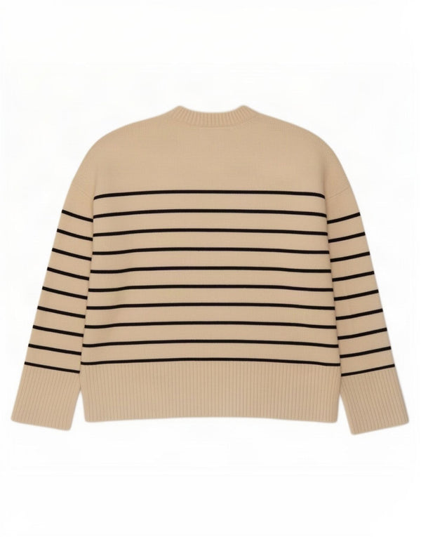 Damski sweter Zara z okrągłym dekoltem UK 10 w małe białe paski