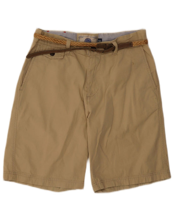 Franklin Marshall Mens Chino Shorts W30 Algodão Bege Médio