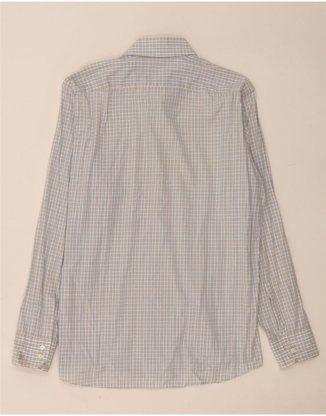 Hugo Boss Mens Regular Fit Shirt Size 16 1/2 Large Blue Gingham Cotton