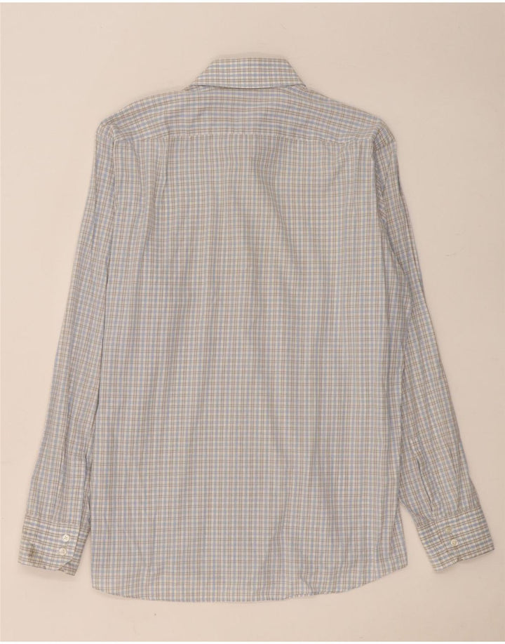 Hugo Boss Mens Regular Fit Shirt Size 16 1/2 Large Blue Gingham Cotton