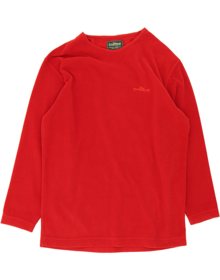 CHERVO Womens Fleece Jumper EU 40 Medium Red Polyester Vintage Chervo and Second-Hand Chervo from Messina Hembry 