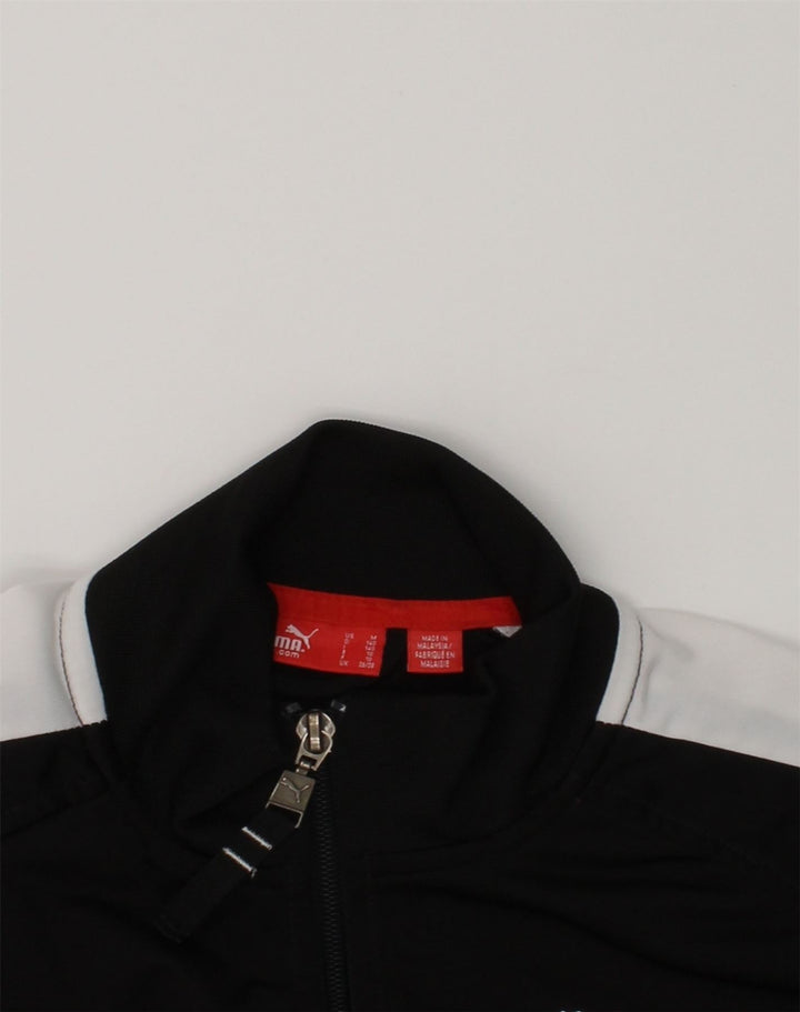 PUMA Boys Tracksuit Top Jacket 9-10 Years Black Colourblock Polyester | Vintage Puma | Thrift | Second-Hand Puma | Used Clothing | Messina Hembry 