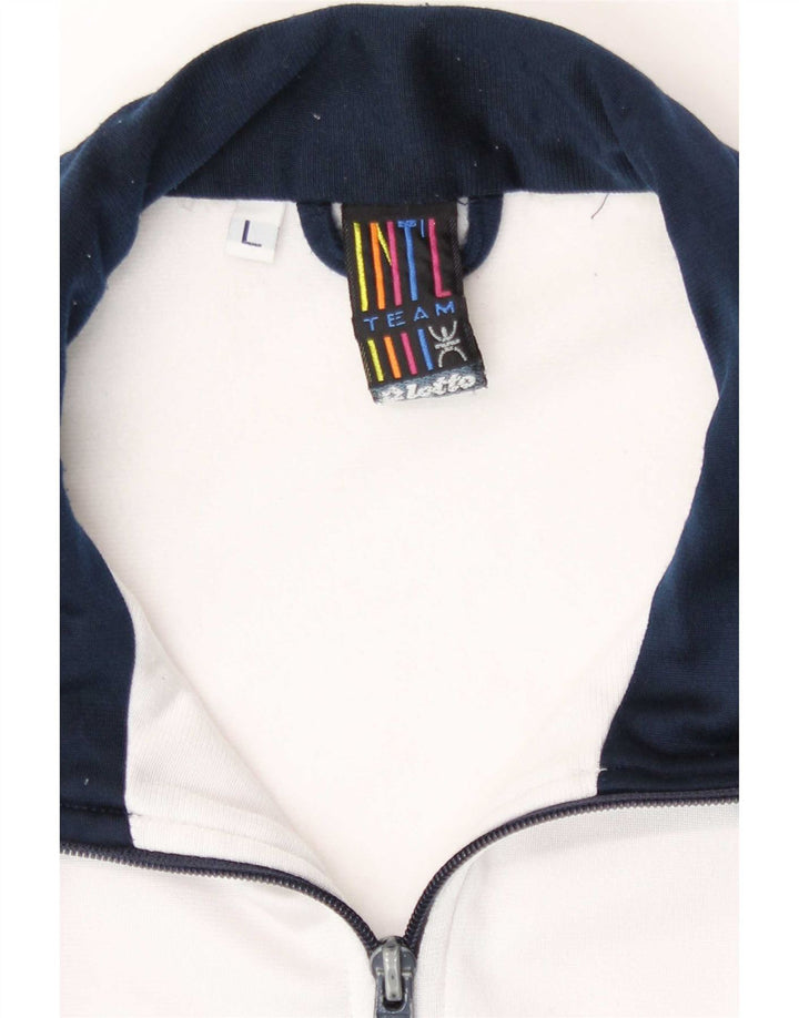 Lotto Mens Graphic Tracksuit Top Jacket Large Navy Blue Colourblock
