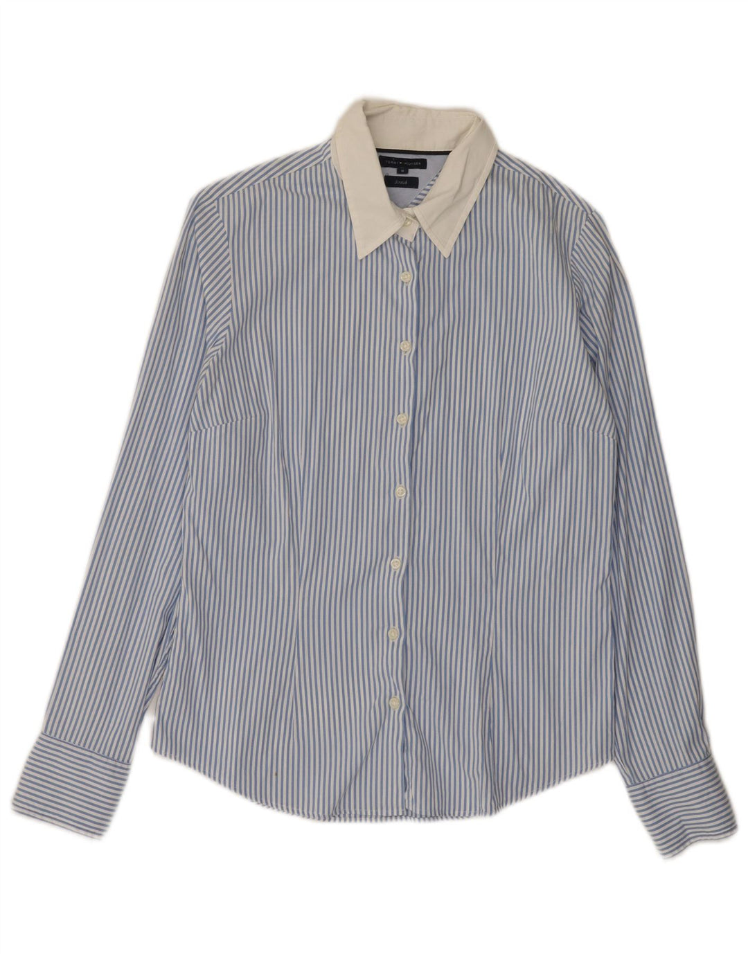 Tommy Hilfiger Womens Shirt US 8 Medium Blue Striped