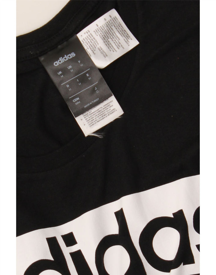 T-shirt grafica da uomo Adidas Top in cotone nero medio